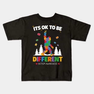 autism awareness acceptance women kid its ok to be different Kids T-Shirt